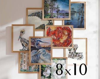 Louisiana Themed Prints Bundle, Louisiana Art Print Set of 2, Cajun Art, Louisiana Themed Wall Art, 8x10 Print Set