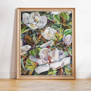 Aquarell Magnolie Druck, Südliche Magnolie Baum Malerei, Louisiana Themen Kunst, Zustand Blume Kunstwerk, Muttertag Geschenk