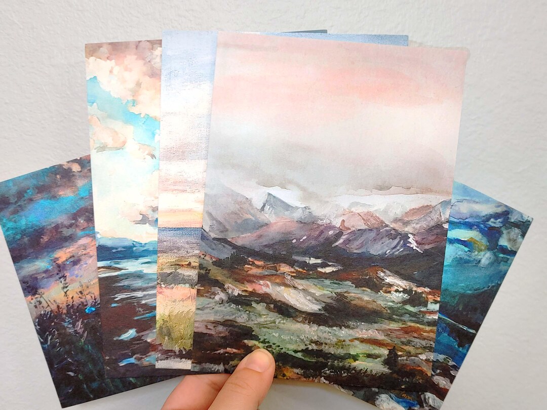 Watercolor Landscape Art Card Set: 5x7 Fine Art Prints - Etsy