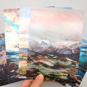 5x7 Print Set of 5,  Original Art Card Bundle, 5x7 Art Print Bundle, Affordable Gallery Wall Decor, Gift for Travelers, Gift for Romantics