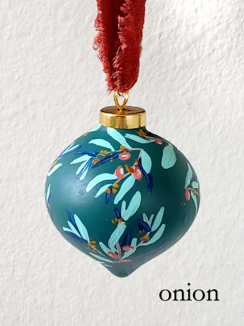 Teal Christmas Ornament Balls, Christmas Ornaments Handmade