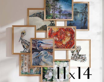 Louisiana Art Print Set: Cajun Home Decor, Southern Charm (11x14, Set of 2)