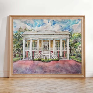 Bocage Plantation Print, Louisiana Themed Prints, Louisiana Art Work, Original Painting Louisiana Artist, Plantation Prints