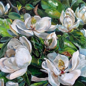 Südliche Magnolie Kunst zum ausdrucken, Originalgemälde von den Künstlern aus Louisiana, Louisiana Themed Art, Louisiana State Flower Prints