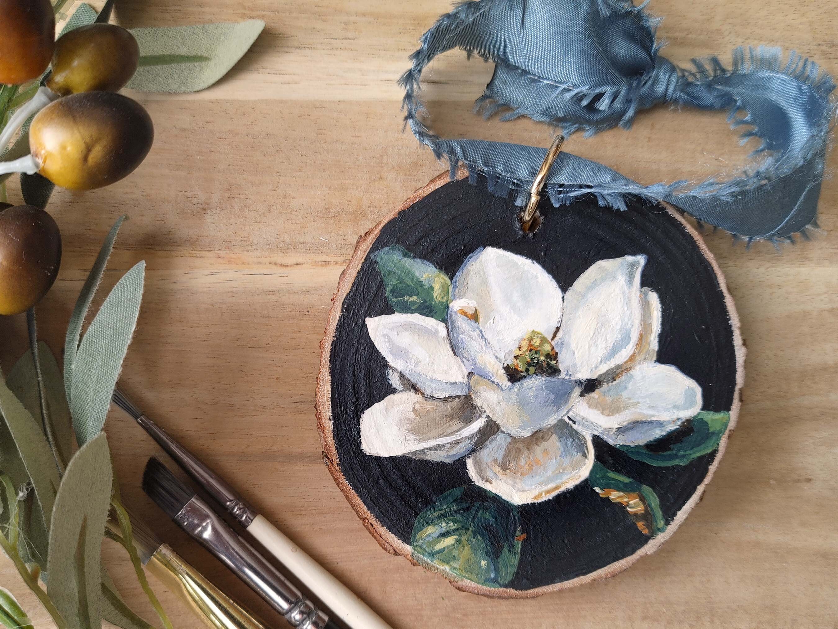 Magnolia Art Work, Magnolia Gift Shop, Magnolia Tree Ornament, Magnolia