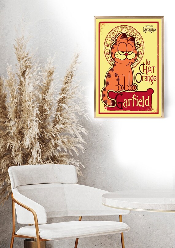 Le Chat Orange Garfield Postercanvas Posterunframe Etsy
