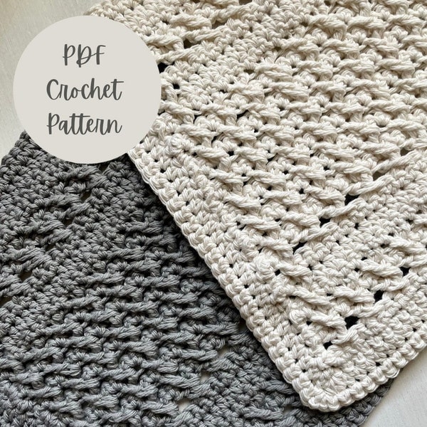 PDF Crochet Pattern -- Vine and Dandy Dishcloth