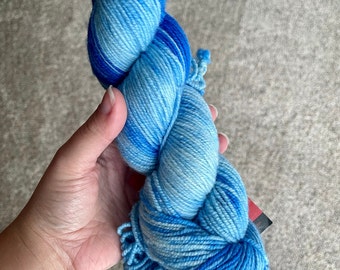 YARN DESTASH -- Zen Yarn Garden Superfine DK, handdyed yarn, colorway Winter Blues