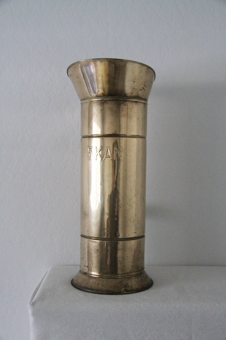 Vintage 5KAN Brass Umbrella Holder Etsy
