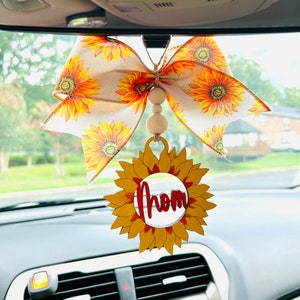 Sunflower Mom car charm, car accessories, mother day, best mom ever