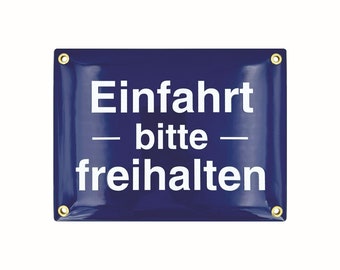 Einfahrt Bitte Freihalten - 15x20 cm - Ausfahrt Freihalten - Emaille-Schild - Keramik Emaille - Parken Verboten
