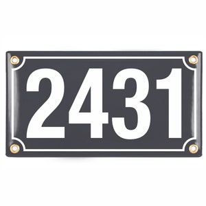 Plaque d'adresse émaillée personnalisée 12x22 cm 4.7 x 8.7 neuve plaque de numéro de maison en porcelaine, personnalisable image 3