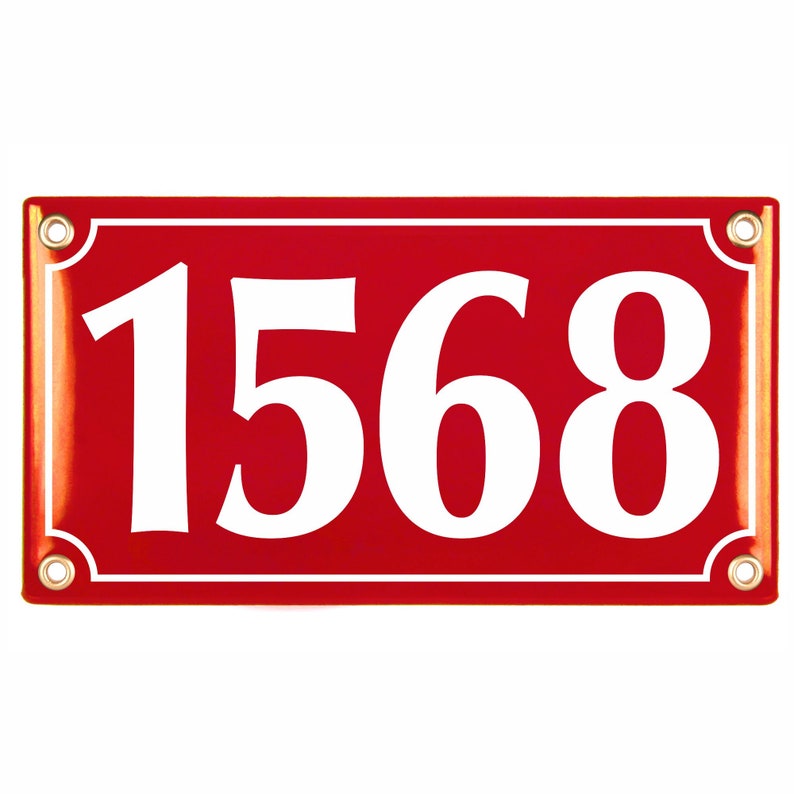 Plaque d'adresse émaillée personnalisée 12x22 cm 4.7 x 8.7 neuve plaque de numéro de maison en porcelaine, personnalisable image 6