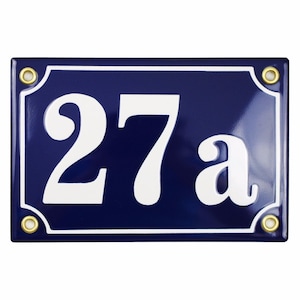 Targa con indirizzo smaltato personalizzato 10x15 cm (3,9" x 5,9") - nuova - targa con numero civico in porcellana, personalizzabile