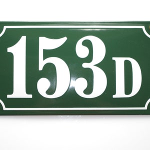 Plaque d'adresse émaillée personnalisée 12x22 cm 4.7 x 8.7 neuve plaque de numéro de maison en porcelaine, personnalisable image 2