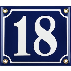 Targa per indirizzo smaltata personalizzata 12x14 cm (4,7" x 5,5") - nuova - targa in porcellana con numero civico, personalizzabile