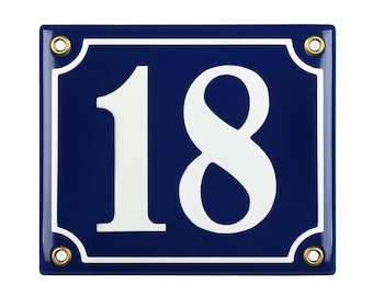 Personalisiertes Emaille-Adressschild 12 x 14 cm - neu - Hausnummer - handgemaakt