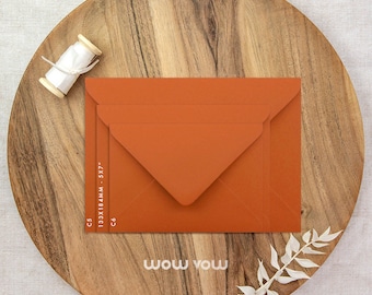 Premium Blank Envelopes I Envelope Printing I Invitation Envelopes I 5x7 Envelopes I C6 I C5 I Colorplan Rust
