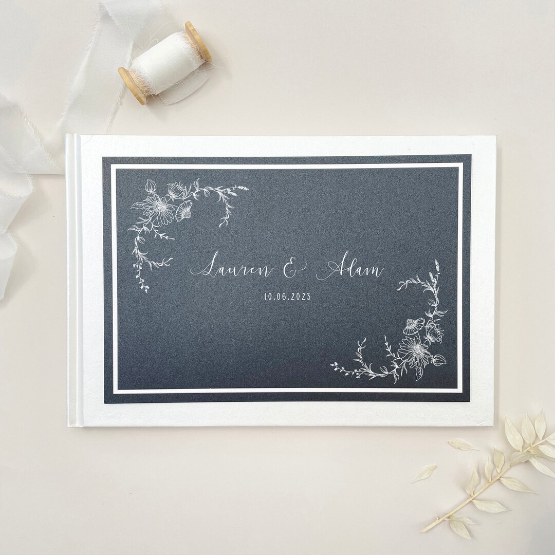 Handmade Guest Book Botanical Guest Book Guest Signing Etsy