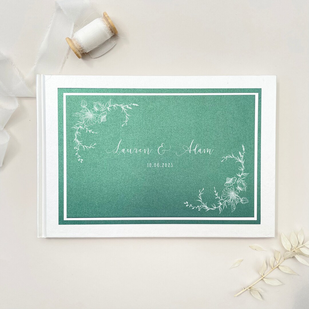 Handmade Guest Book Botanical Guest Book Guest Signing Etsy