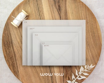 Premium Blank Envelopes I Envelope Printing I Invitation Envelopes I 5x7 Envelopes I C6 I C5 I Translucent Vellum