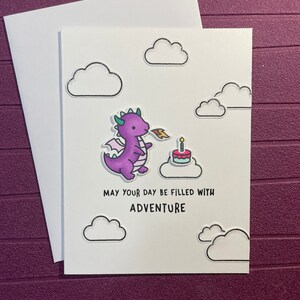 Carte Danniversaire De Dragon Mignon De Dragon Kawaii Etsy Canada