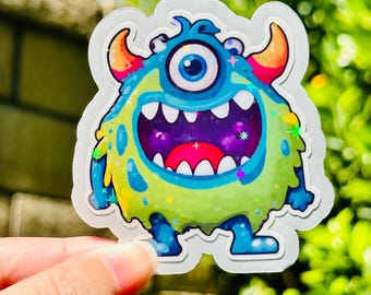 Monster Holographic Sticker – Playful Vinyl Decal