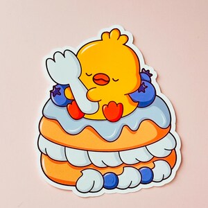 Niedliche Kawaii Essen Aufkleber - Individuelle handgemachte Vinyl-Aufkleber | Bezaubernder Snack, Dessert & Sushi Aufkleber | Laptop, Journal, Wasserflasche