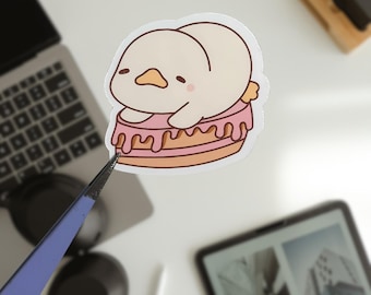 20pcs Kawaii Duck Stickers: Glossy Vinyl Decal Set