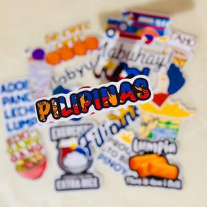 Pinoy Pride Sticker Set | Filipino Culture Stickers | Philippines Flag Jeepney Taho Halo-Halo | Cute Laptop Water Bottle Stickers