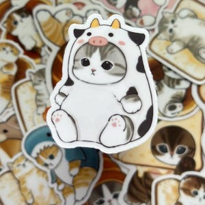 18 Adesivos de Gato Mofusand – Adesivos Estéticos Japoneses Bonitos à Prova D'água para Diários, Laptops, Garrafas de Água, Álbum de Recortes