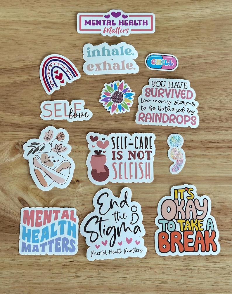 Mental Health Sticker Pack: Positive Affirmations, Self-love Vinyl ...