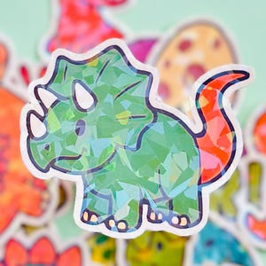 12 Stück Dinosaurier-Aufkleber - Niedliche Dino-Vinyl-Aufkleber für Kinder, Scrapbooking, Laptop- und Wasserflaschen-Dekor