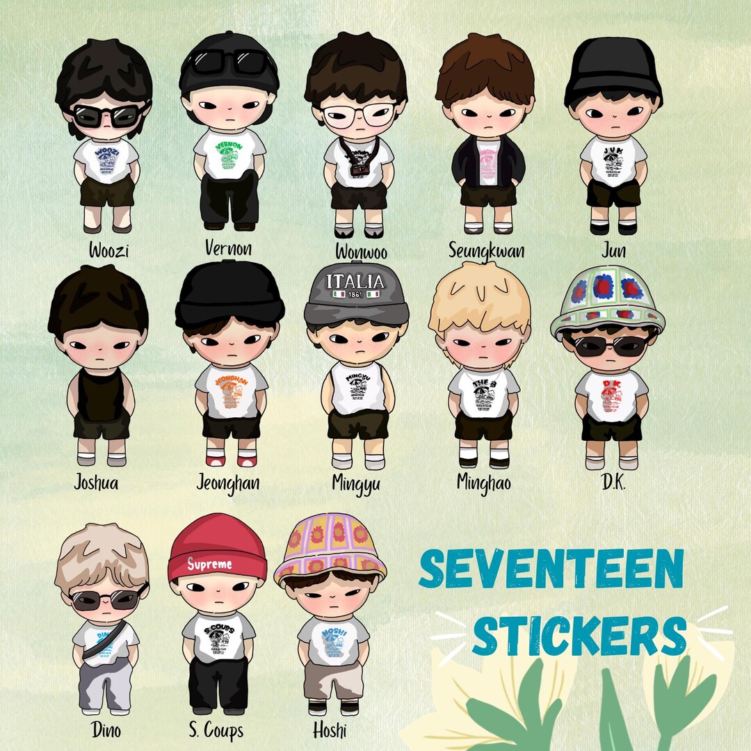 SEVENTEEN セブチ　ディノ　ステッカー 13pcs SEVENTEEN K-pop Cartoonified Stickers for Carats – Original