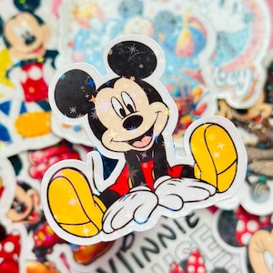 12pcs Mickey Mouse Stickers – Cute Holographic Waterproof Vinyl Decals | Sticker Pack for Laptops, Water Bottles, Journals & Crafts
