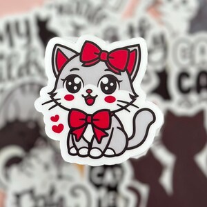 11 pegatinas de gatos adorables y frases motivacionales. Ideal para portátiles, diarios y álbumes de recortes. Regalo para mamás gatas. Recuerdo de fiesta.