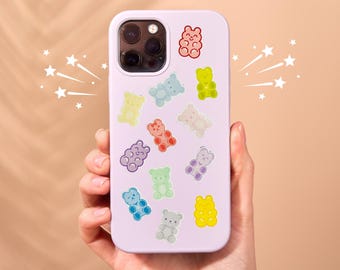 Kawaii Gummy Bear Stickers – Colorful Candy Decals, Scrapbook Stickers