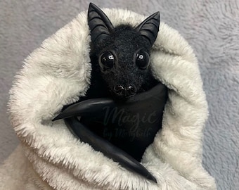 Fruit Bat Art Doll with Posable Wings | OOAK Made to Order