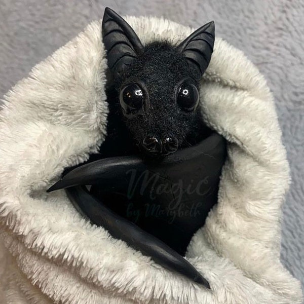 Fruit Bat Art Doll with Posable Wings | OOAK Made to Order