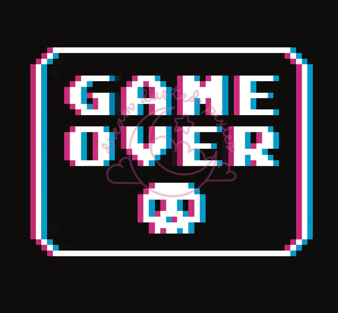 Pixel Retro Video Game Sticker GAME OVER Vinyl Matte Etsy