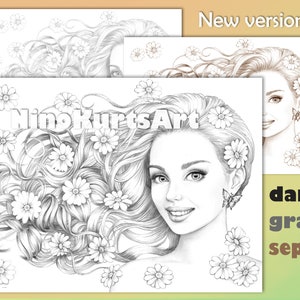 Coloring Page | Printable Adult Coloring Pages | Download Grayscale Illustration | Printable JPG & PDF files