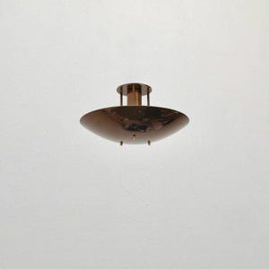 Handcrafted Raw Brass Sputnik Chandelier - Mid Century Modern Flush Mount Light