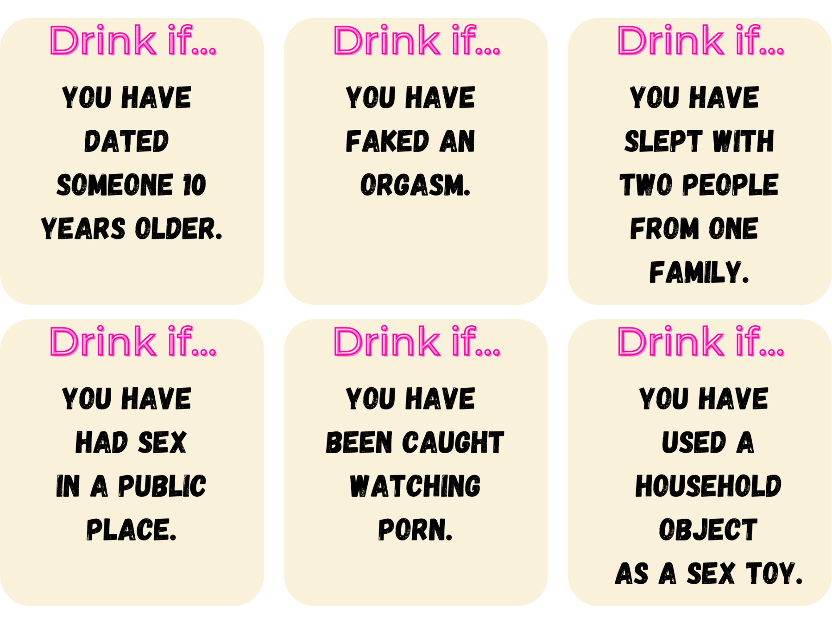 Drinking Card Games Adult Drinking Games Pdf Drink If Etsy UK