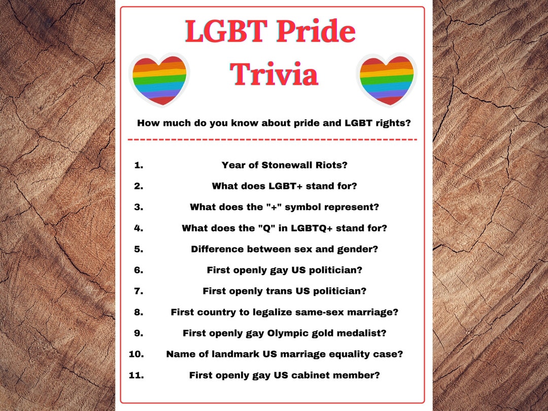 35X Pride Month LGBTQ+ Game Quiz Cards. Digital Download PDF. Party Parade  Game. Double Sided.