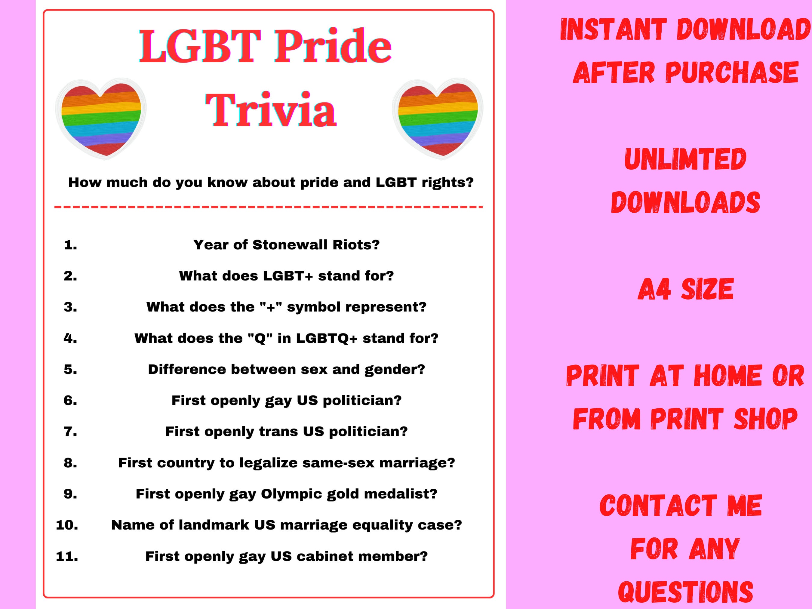 LGBT Pride Month Trivia Game LGBT Rights Quiz Pride Month -  Finland