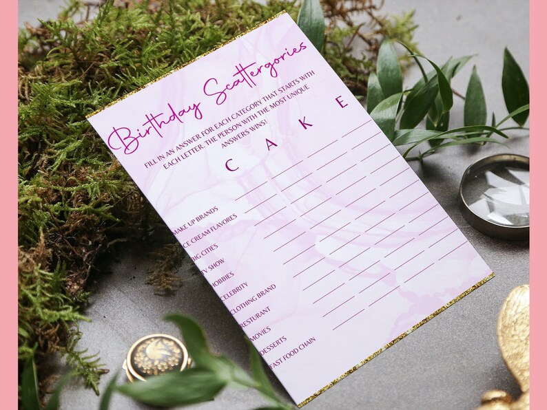 Best Game for Adult Birthday Party Birthday Scattergories Icebreaker