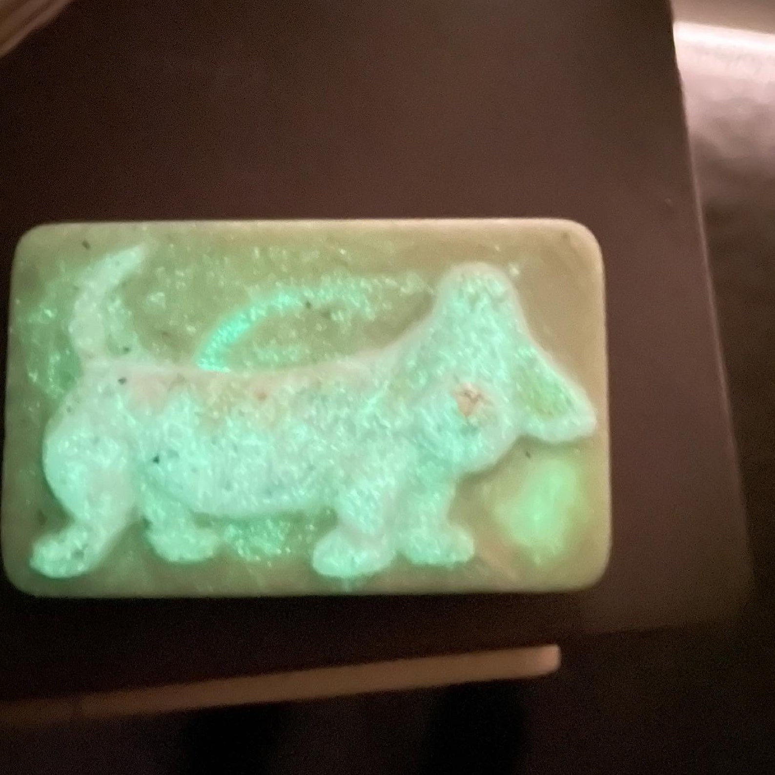 Handmade soap with puppies. Glow in the dark. Etsy