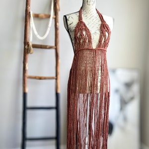 Beach Macrame photoshoot dress, Maternity Beach dress for photo shoot ,Beach Boho wedding dress, Handmade Macrame dress ,Beach resort wear