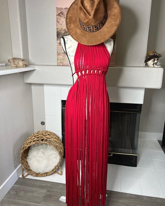 Handmade Macrame Halter Dress, Beach Cover Up, Maternity Photoshoot