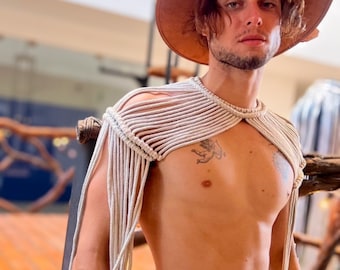 Macrame Festival Outfit for Men | Stainless Steel Beads
